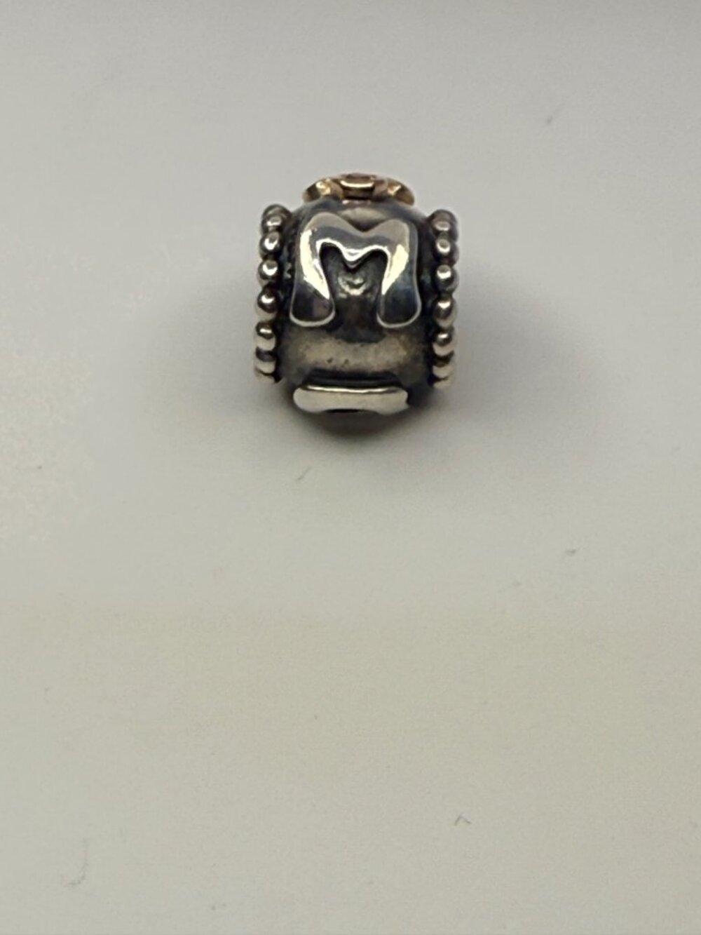 Retired Pandora 790574CZS MOM 14K Gold Pink CZ Sterling Silver Charm